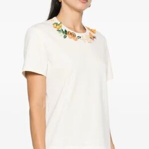 TORY BURCH Embellished Cotton T-shirt - Size XL - NWT New